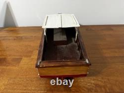 Vintage Cabin Cruiser Lobster Battery Wood Outboard Motor Speed Boat Toy Parts