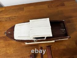 Vintage Cabin Cruiser Lobster Battery Wood Outboard Motor Speed Boat Toy Parts
