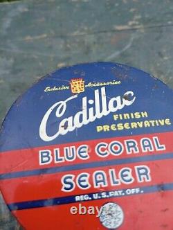 Vintage Cadillac Exclusive Accessories Blue Coral Sealer White Milk Glass