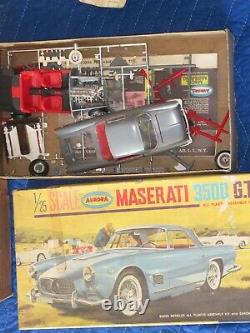 Vintage Car Models Parts Pieces Boat Trailer Aurora Maserati Revell Slant Six