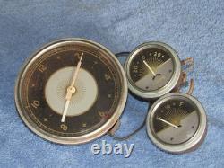 Vintage Century Speed Motor Boat Amp Fuel Gauges + Clock 1956 6V Parts or Repair