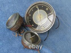 Vintage Century Speed Motor Boat Amp Fuel Gauges + Clock 1956 6V Parts or Repair
