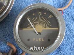 Vintage Century Speed Motor Boat Amp Fuel Gauges + Clock 1956 6V Parts or Repair