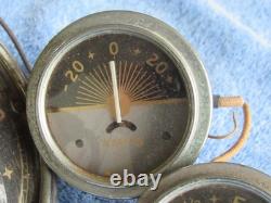 Vintage Century Speed Motor Boat Amp Fuel Gauges + Clock 1956 6V Parts or Repair