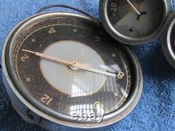 Vintage Century Speed Motor Boat Amp Fuel Gauges + Clock 1956 6V Parts or Repair