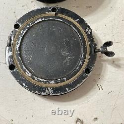 Vintage Chelsea or Seth Thomas US Navy Bulkhead or Boat Clock Case Parts Metal