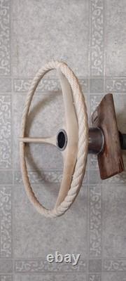 Vintage Chetek Boats Molded Rope Steering Wheel & Column Parts