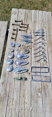 Vintage Chris Craft Boat Parts Brass Bronze Handles Plugs Gas Caps Chrome Lot