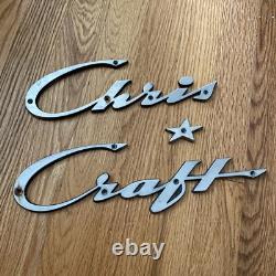 Vintage Chris Craft Boat Parts Metal Emblem Ornament RWB044430364