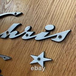 Vintage Chris Craft Boat Parts Metal Emblem Ornament RWB044430364