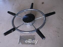 Vintage Chris Craft Cruiser 17 inch Diameter Steering Wheel (wood & chrome)