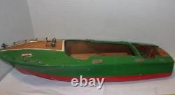 Vintage Chris Craft Style Wooden Wood Battery Op Boat Model Parts
