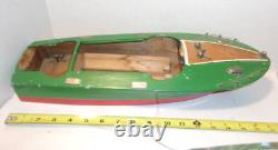 Vintage Chris Craft Style Wooden Wood Battery Op Boat Model Parts