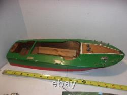 Vintage Chris Craft Style Wooden Wood Battery Op Boat Model Parts
