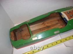 Vintage Chris Craft Style Wooden Wood Battery Op Boat Model Parts