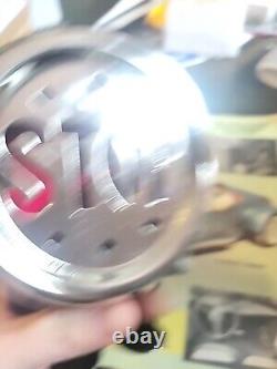 Vintage Chrome Stop Brake Light Glass Lens Motorcycle Hot Rod Rat Rod Accessory