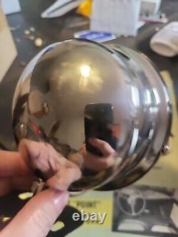 Vintage Chrome Stop Brake Light Glass Lens Motorcycle Hot Rod Rat Rod Accessory
