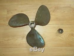 Vintage Columbian Hydroflite Bronze RH Propeller with prop nut