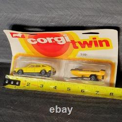 Vintage Corgi Twin Pack No. 2551 Rover 3500 & Pontoon Boat On Trailer UNOPENED