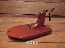 Vintage Cox Wood Boat With Engine Parts