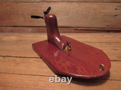 Vintage Cox Wood Boat With Engine Parts
