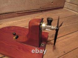 Vintage Cox Wood Boat With Engine Parts