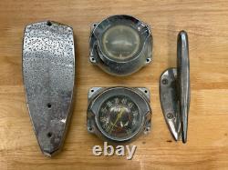 Vintage DORSETT BOAT PARTS Steel Marine Speedometer Compass Bow Cap Cleat 4 PCS