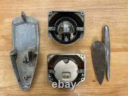 Vintage DORSETT BOAT PARTS Steel Marine Speedometer Compass Bow Cap Cleat 4 PCS