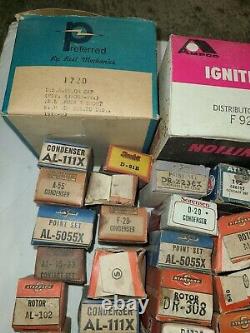Vintage Distributor Contact Ignition Rotor Points Tune Up Parts Lot Nos & Nors