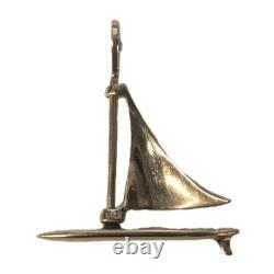 Vintage Douglas 14K Gold Nautical Sailboat Moving Sail Charm Pendant