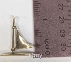 Vintage Douglas 14K Gold Nautical Sailboat Moving Sail Charm Pendant