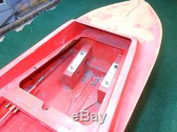 Vintage Dumas Wooden RC Speed Boat unfinished for parts or repair