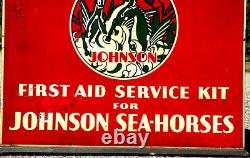 Vintage Early Johnson Sea Horse Outboard Boat Parts Cabinet Sign oil/ gas Marine