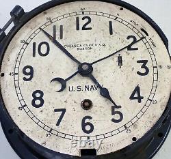 Vintage Electric Chelsea Clock Co Boston Us Navy Boat Ships Clock Parts