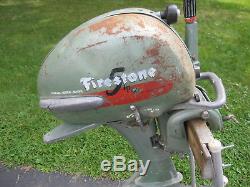 Vintage Firestone 1953 5 HP Vintage Outboard Boat Motor Johnson Evinrude