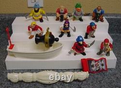 Vintage Fisher Price Great Adventures lot 9 Pirates Boat Mast Skull Flag Parts