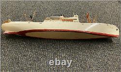 Vintage Fishing Boat Model For Parts or Restoration AS IS 21.5