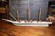 Vintage Folk Art Wooden Model Pirate Ship Wood Sail Boat Canons 58 Parts Repair