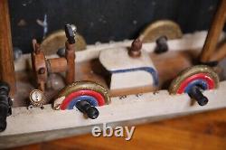 Vintage Folk Art Wooden Model Pirate Ship wood sail boat canons 58 Parts Repair