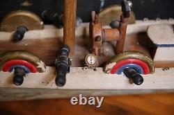 Vintage Folk Art Wooden Model Pirate Ship wood sail boat canons 58 Parts Repair