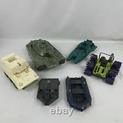 Vintage GI Joe Toy Vehicle Lot 1980s Hasbro Cobra Parts Tank Boat Action Figure