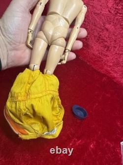 Vintage Gi Joe 1964 Action Pilot Early Goldenrod Brass Rivets Rubber Boots Nice