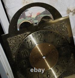 Vintage Grandfather Clock Face Moon Boat Deer Gears For Parts Art Steampunk