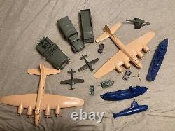 Vintage HG Toys Lot Normandy Invasion with Two Rare B-17's Boats Vehicles Parts