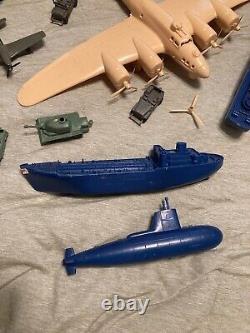 Vintage HG Toys Lot Normandy Invasion with Two Rare B-17's Boats Vehicles Parts