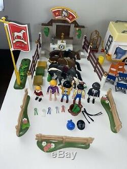 Vintage HUGE Playmobil Lot Figure People Weapons Small Parts Boats Camper Horses