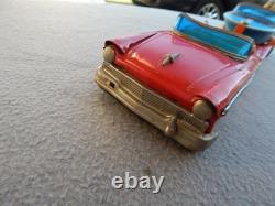 Vintage Haji Tin Friction 1957 Ford & Speed Boat On Trailer Parts Estate Find