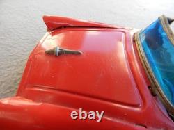 Vintage Haji Tin Friction 1957 Ford & Speed Boat On Trailer Parts Estate Find