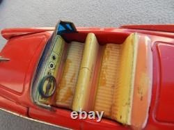 Vintage Haji Tin Friction 1957 Ford & Speed Boat On Trailer Parts Estate Find
