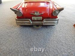 Vintage Haji Tin Friction 1957 Ford & Speed Boat On Trailer Parts Estate Find